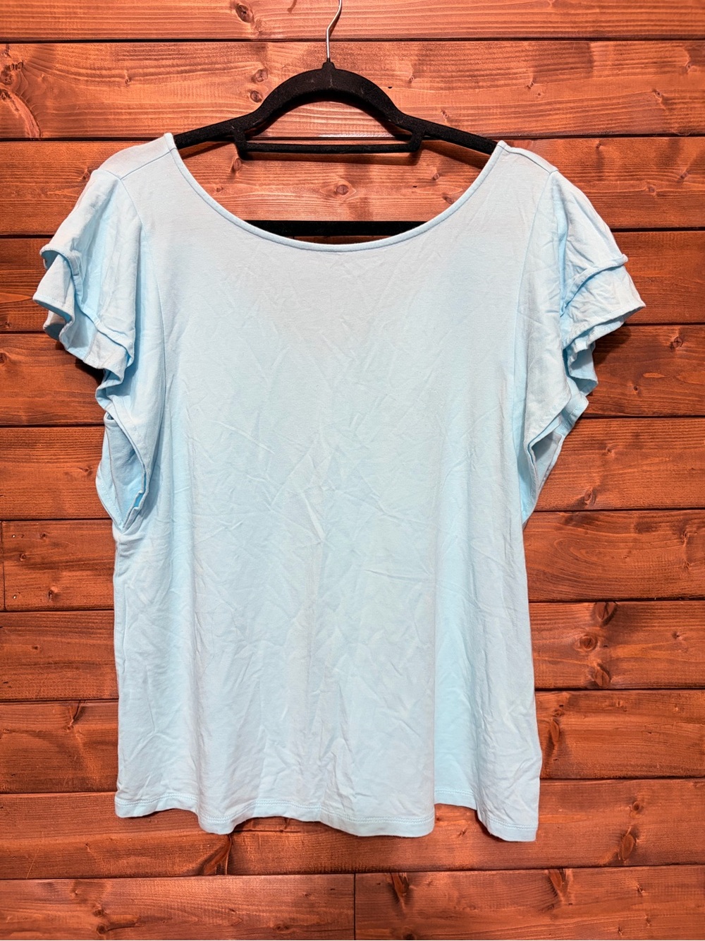 Lilly Pulitzer Light Blue Ruffle Sleeve Elly Top in Bluewater